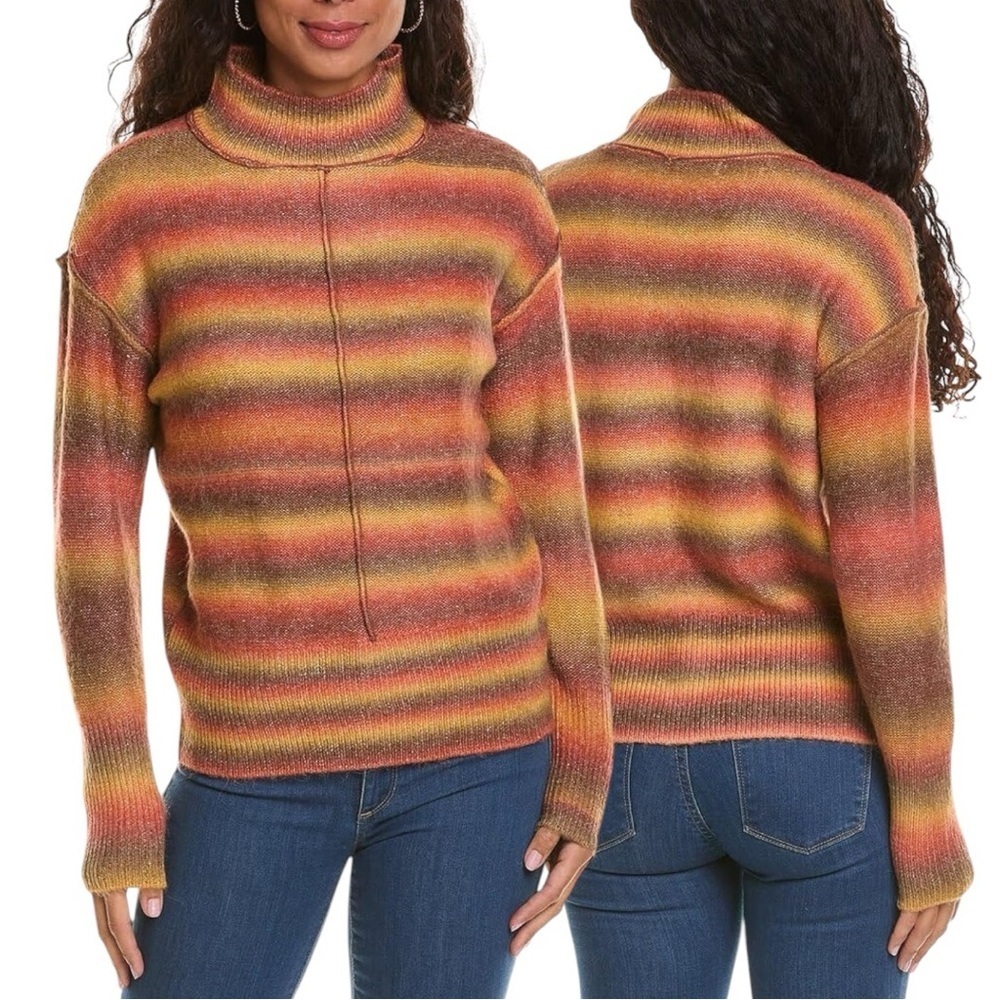 Beachlunchlounge Size XXL (20) Sunset Shadow Wool-Blend Mock Neck Sweater
